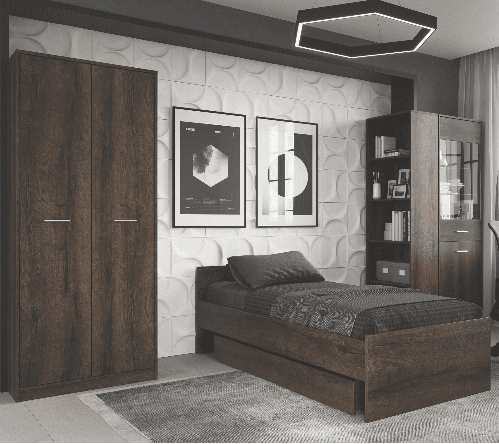 Кровать Непо дуб монастырский LOZ90х200_5