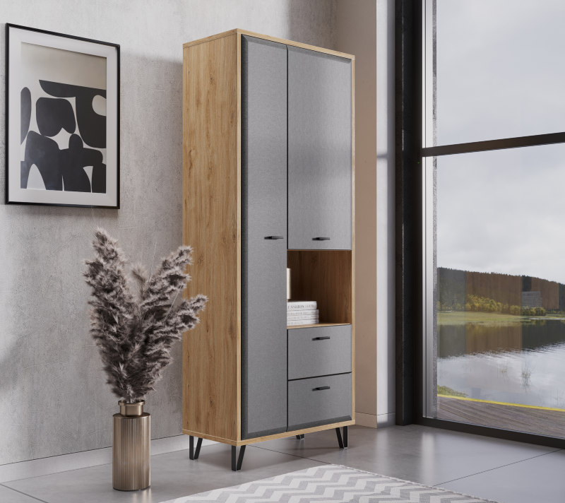 Шкаф Грейс дуб наварра/графит REG2D2S_3