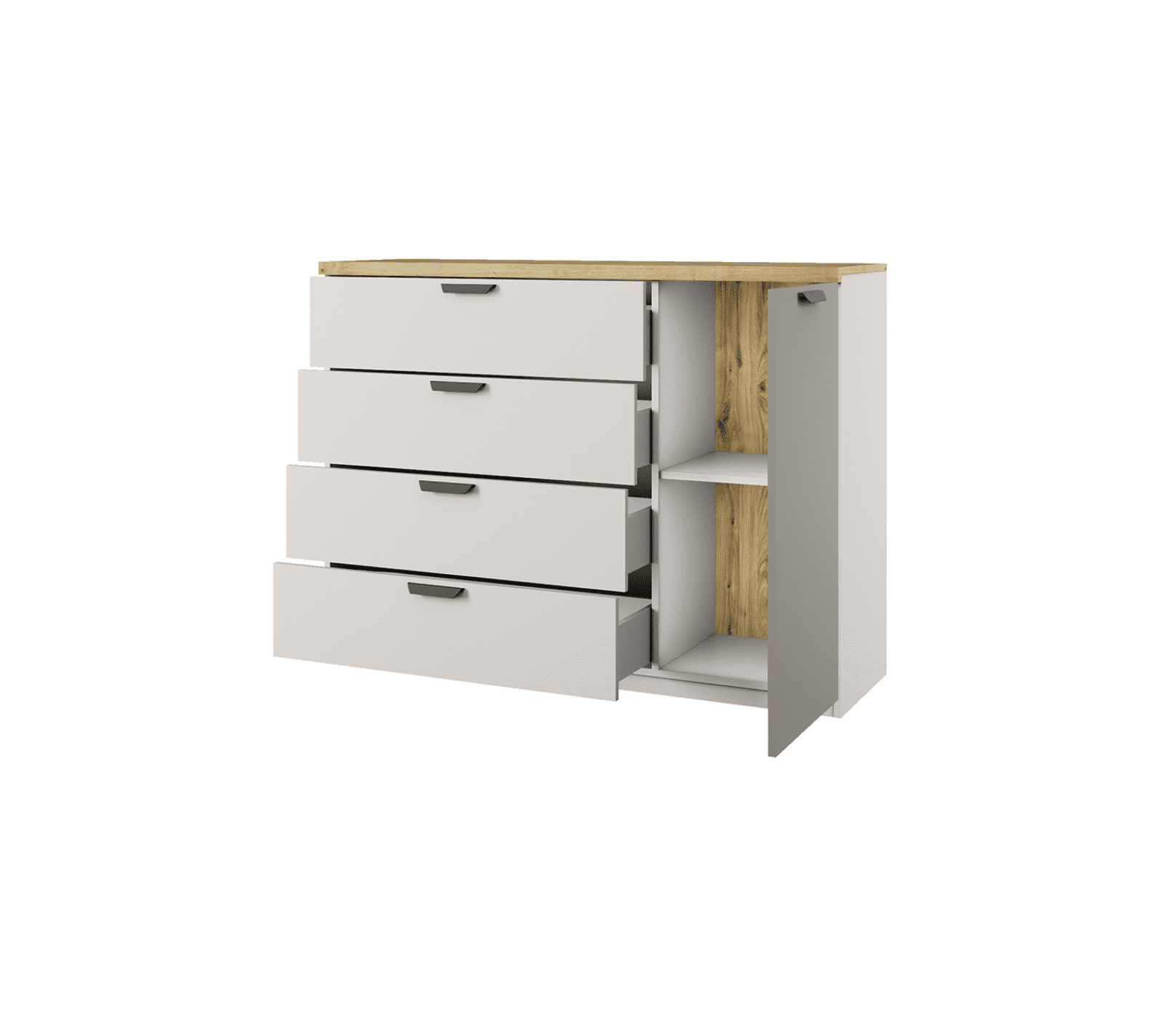 Тумба-комод Модерн персидский жемчуг/ирландский ликер/дуб наварра 1D4S_1