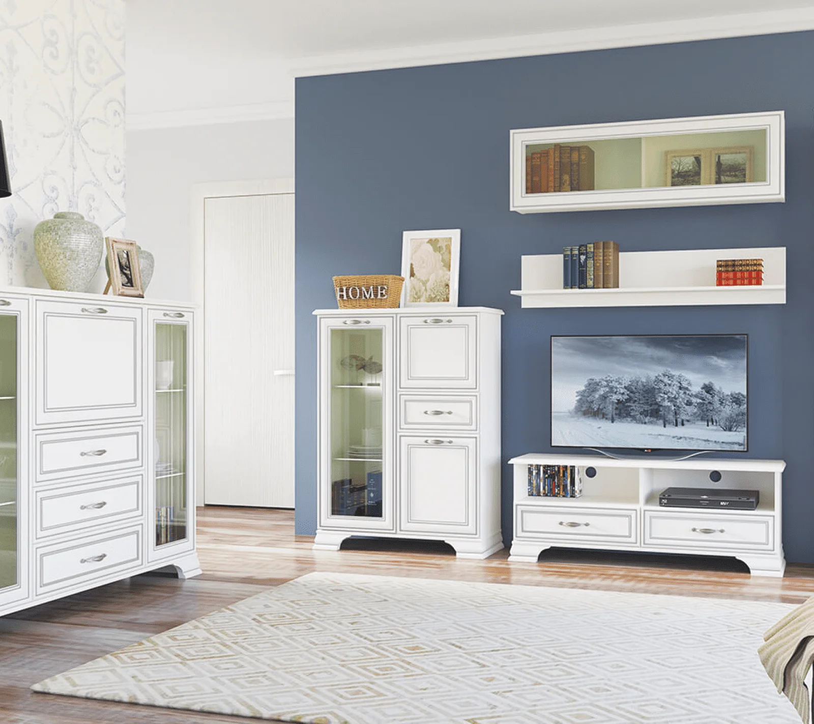 Полка Тиффани вудлайн кремовый В_3