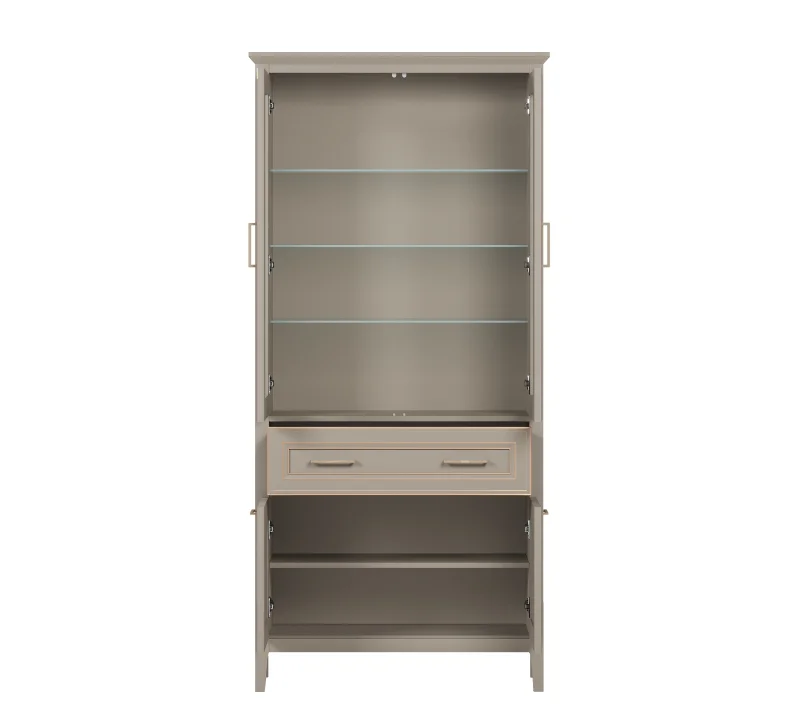 Витрина Классик глиняный серый REG2W2D1S_1