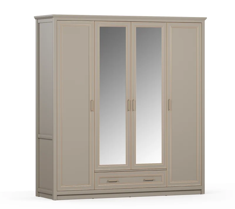 Шкаф с зеркалом Классик глиняный серый SZF2D2L1S_1