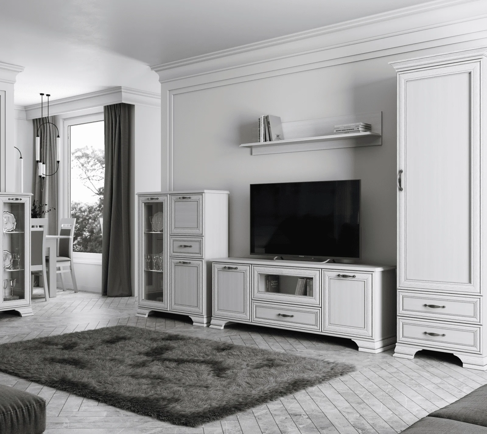 Полка Тиффани вудлайн кремовый В_2