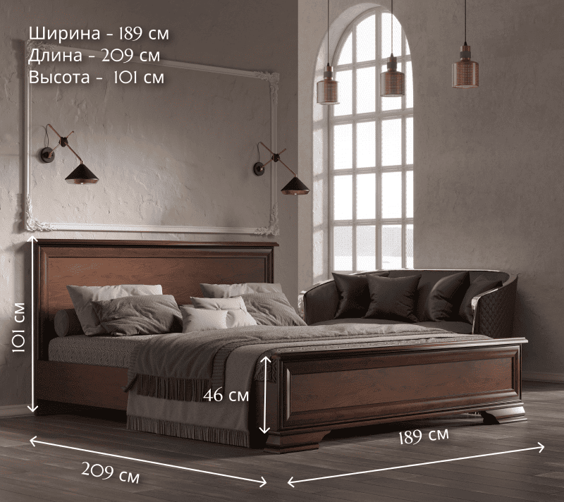 Кровать с выкатными ящиками Кентаки каштан LOZ180x200_4