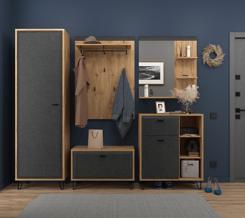 Тумба-комод Грейс дуб наварра/графит KOM1D1S_5