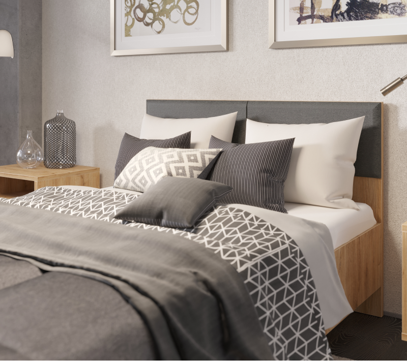 Кровать Грейс дуб наварра/графит LOZ160х200_3