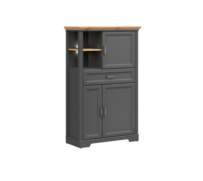 Шкаф с подсветкой Жасмин графит/дуб артизан REG3D1S_2