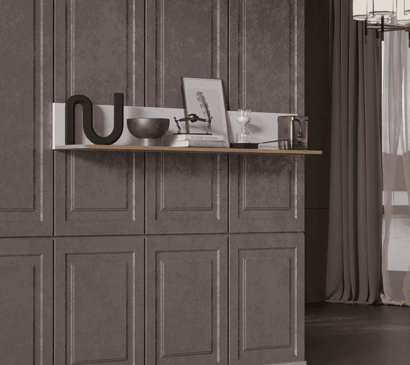 Полка Мальта лиственница сибирская/орех лион P/15_2