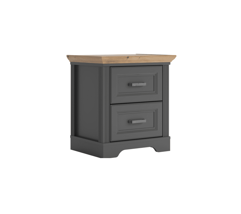 Тумба прикроватная Жасмин графит/дуб артизан KOM2S_1