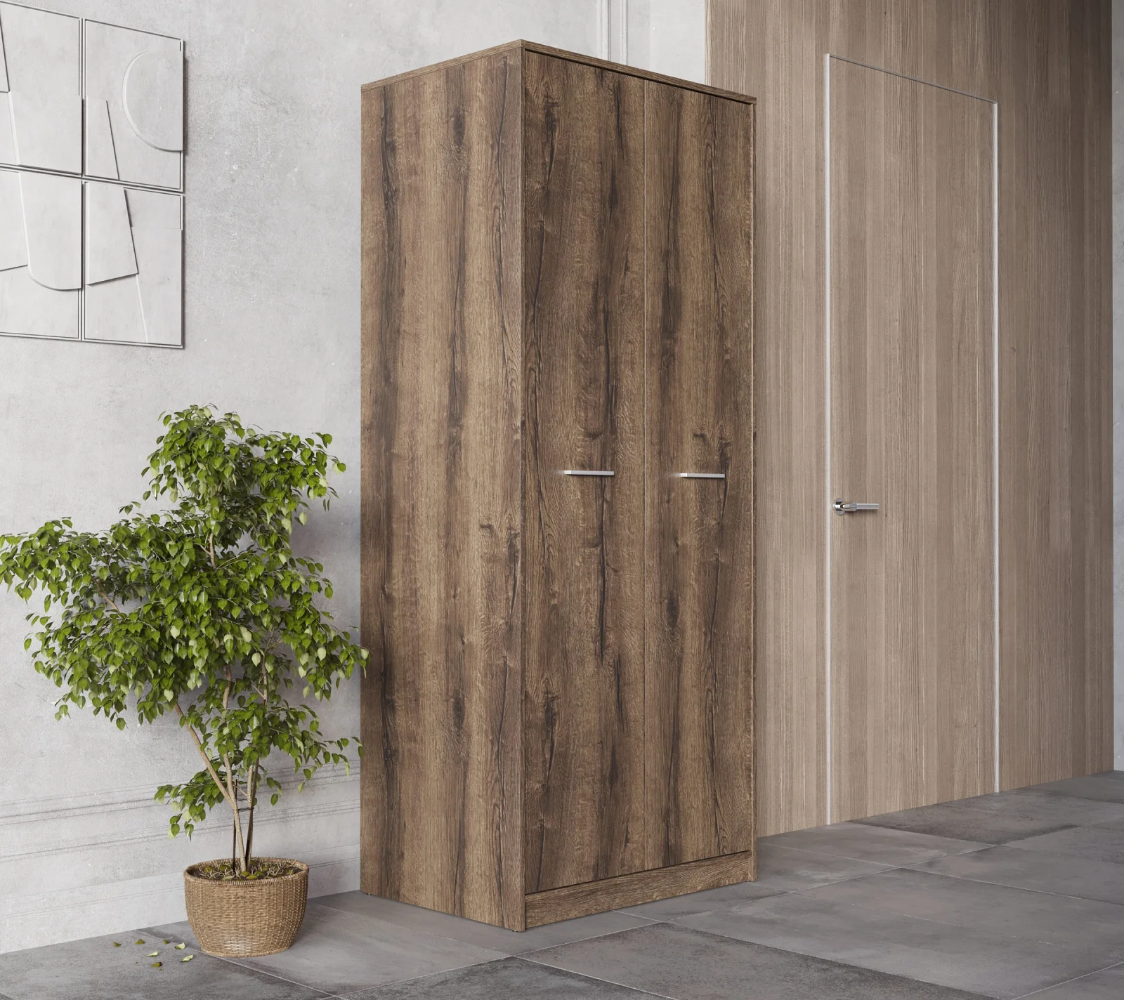 Шкаф Непо дуб монастырский SZF2D_4