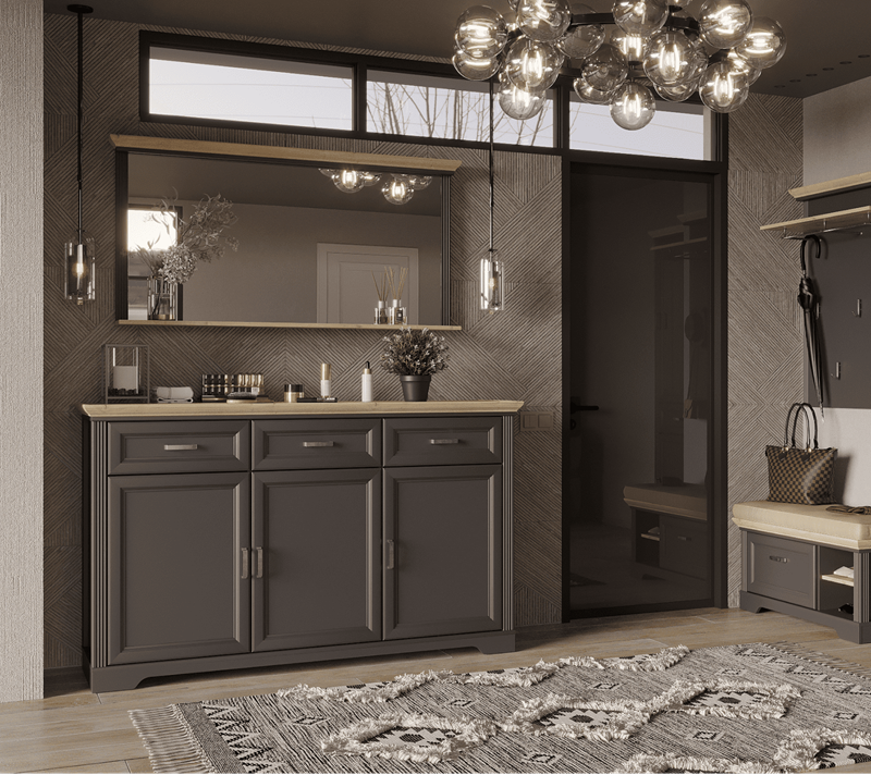 Зеркало Жасмин графит/дуб артизан LUS_3