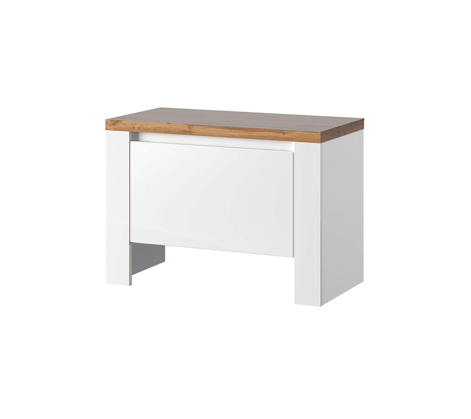 Тумба для обуви Таурус белый глянец/дуб вотан 1D