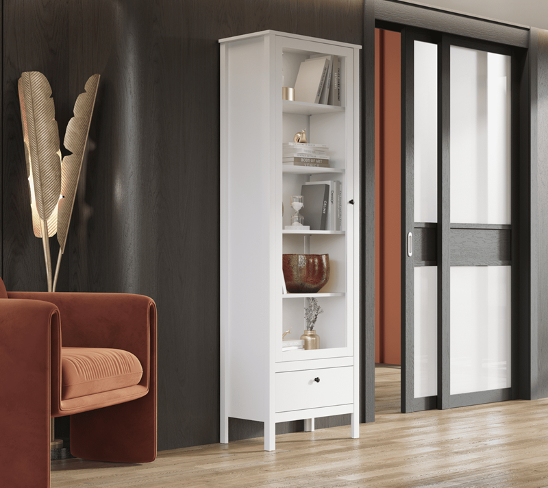 Витрина с подсветкой Эва белый REG1W1S/65_3