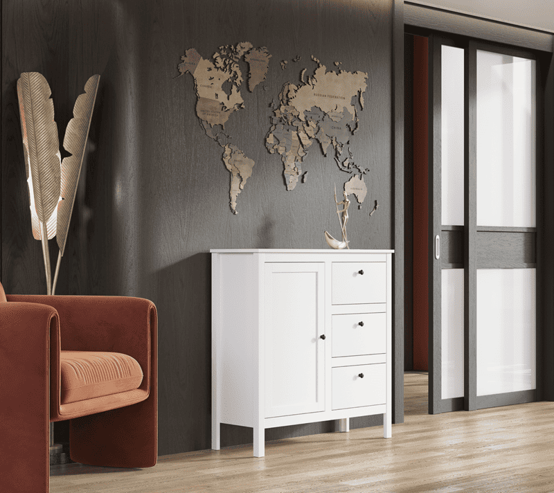 Тумба-комод Эва белый KOM1D3S/95_3