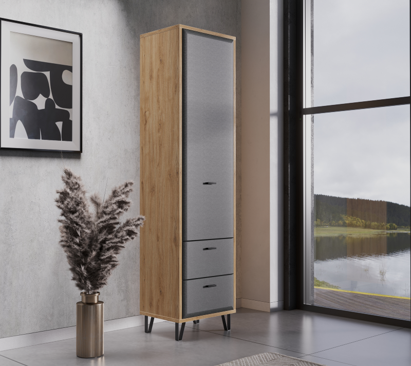 Шкаф Грейс дуб наварра/графит REG1D2S_3