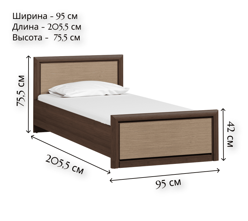 Кровать Коен венге штрокс LOZ90x200_1
