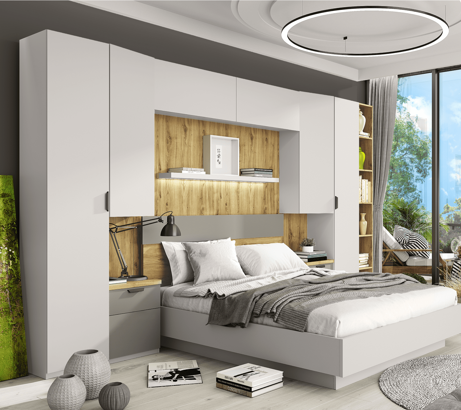 Шкаф навесной Модерн персидский жемчуг/дуб наварра 1DP/45_3