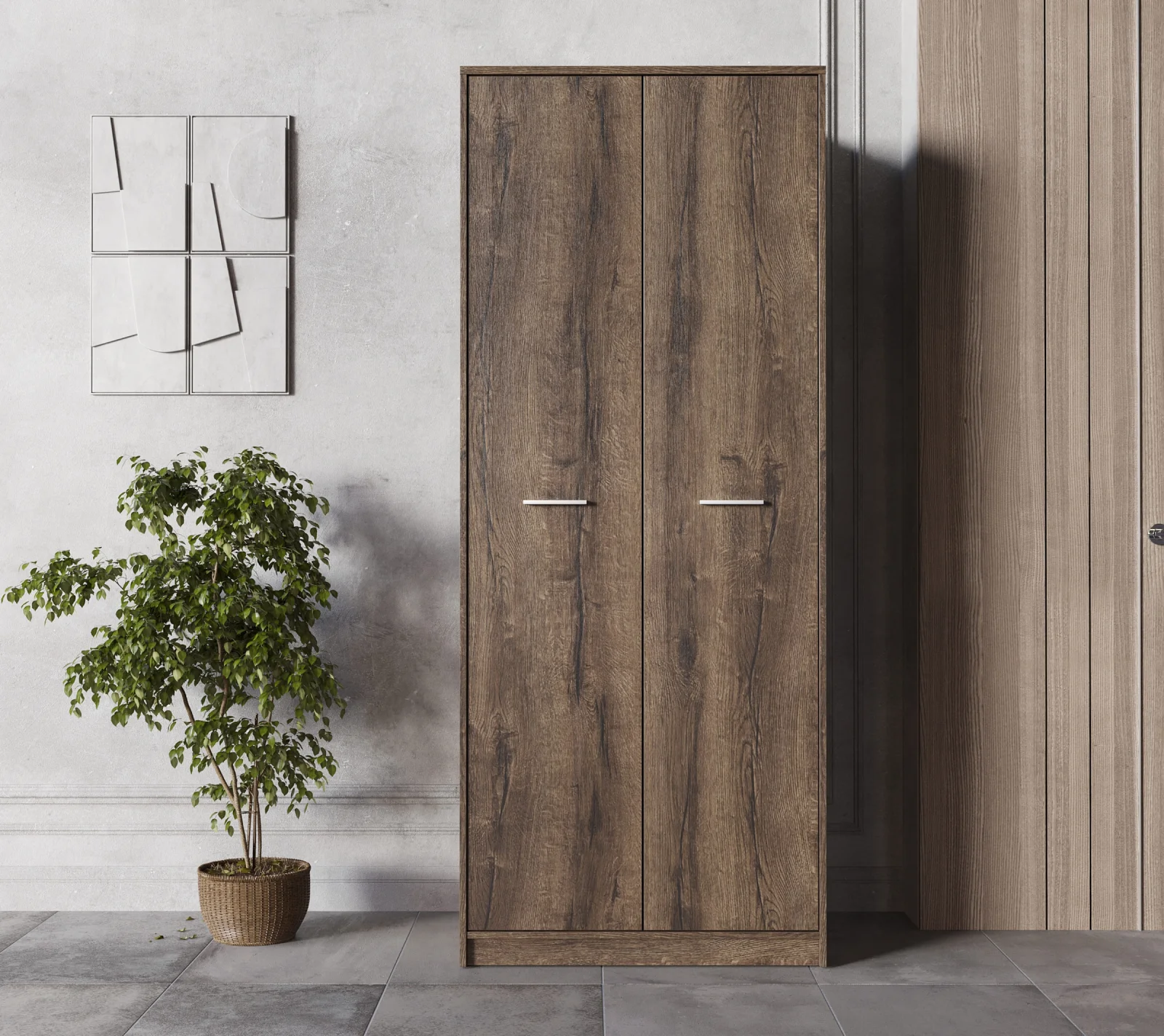 Шкаф Непо дуб монастырский SZF2D_1