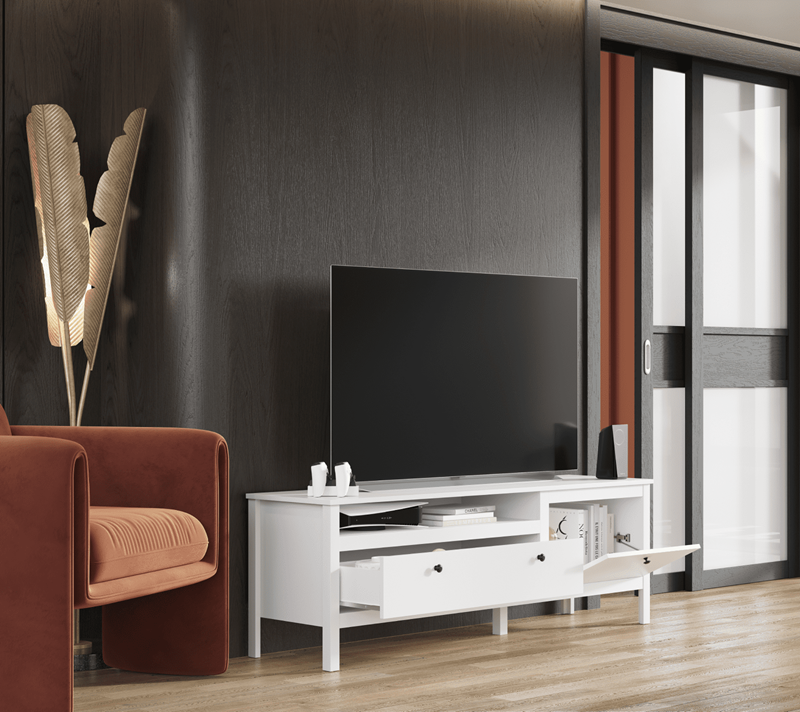 Тумба под телевизор Эва белый RTV1D1S_2