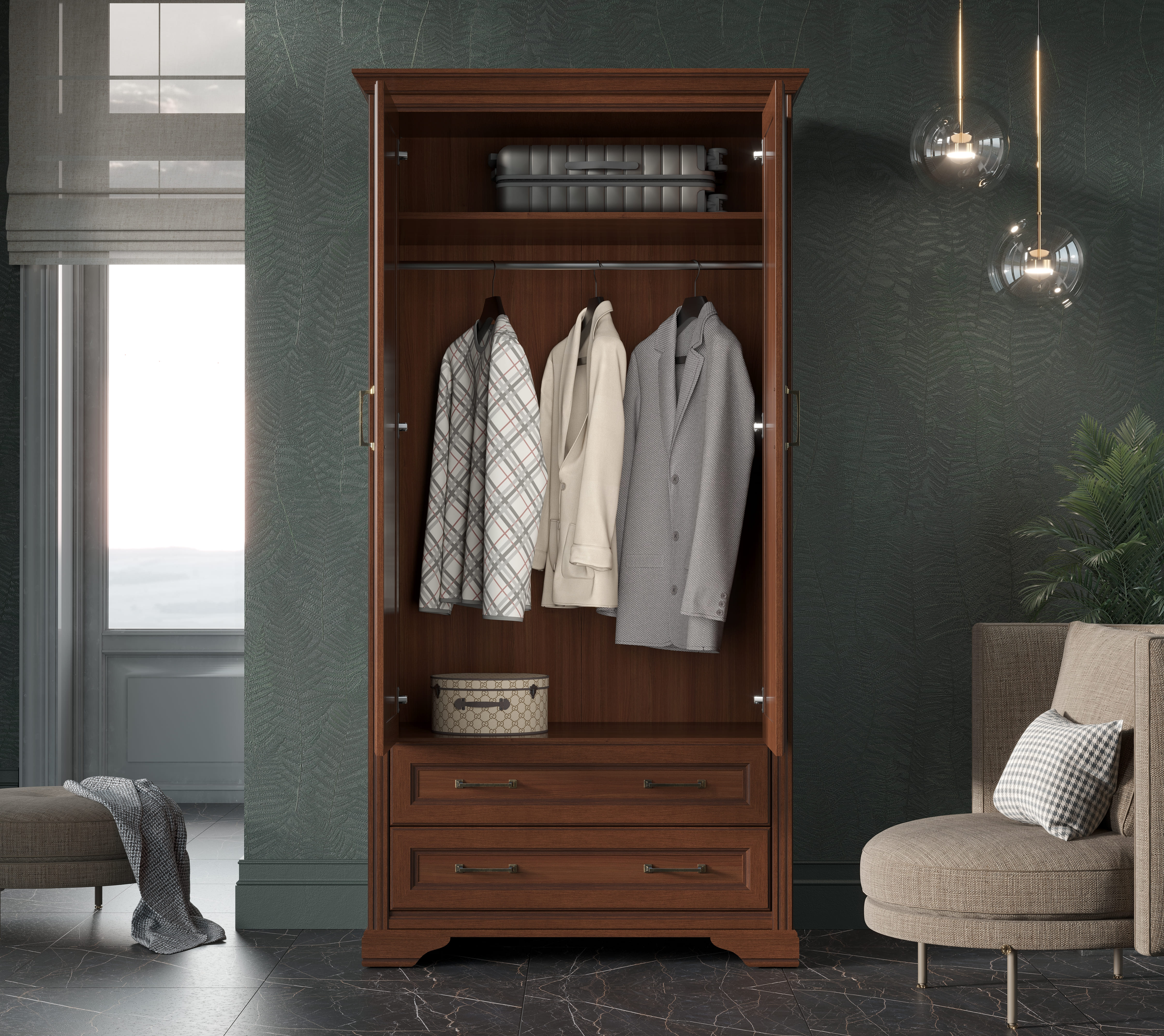 Шкаф Стилиус орех донской SZF2D2S_2