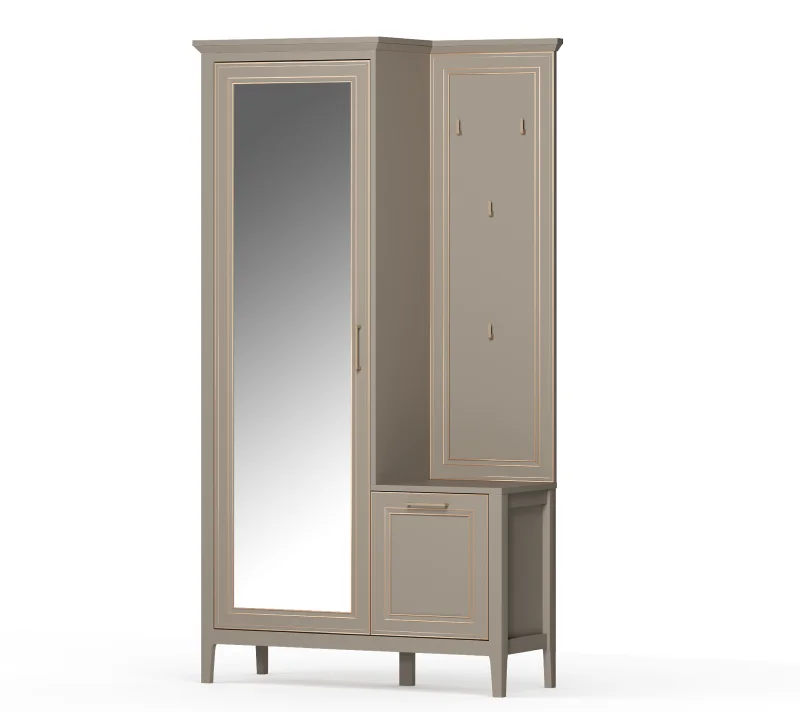 Шкаф с вешалкой Классик глиняный серый PPK1D1K/L_1