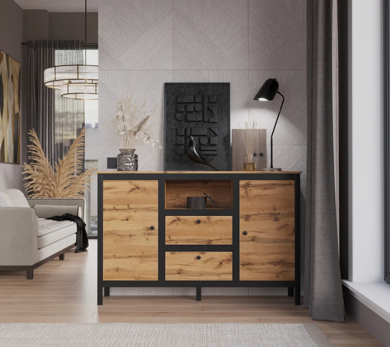 Тумба-комод Лофт дуб вотан KOM2D2S/150_1