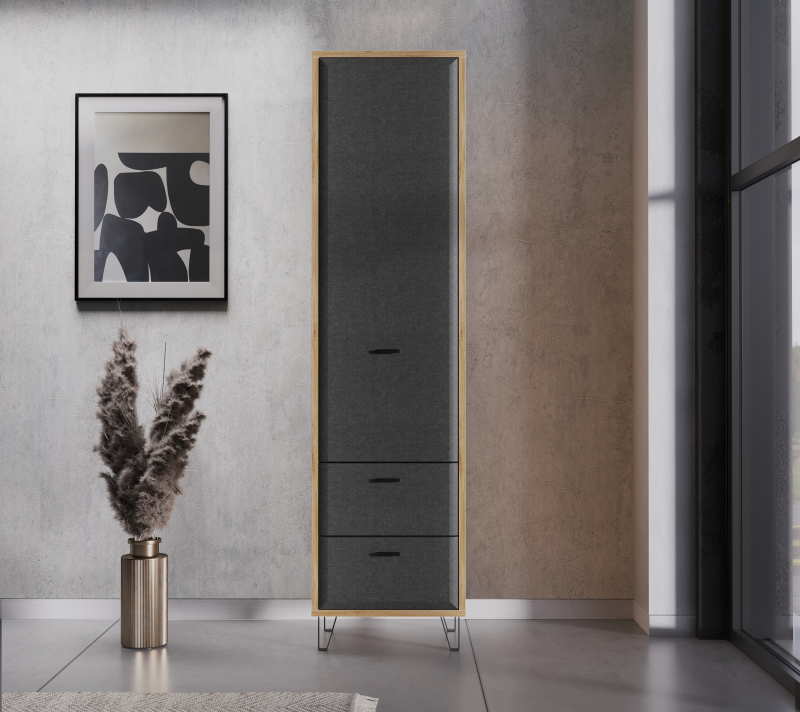 Шкаф Грейс дуб наварра/графит REG1D2S_1