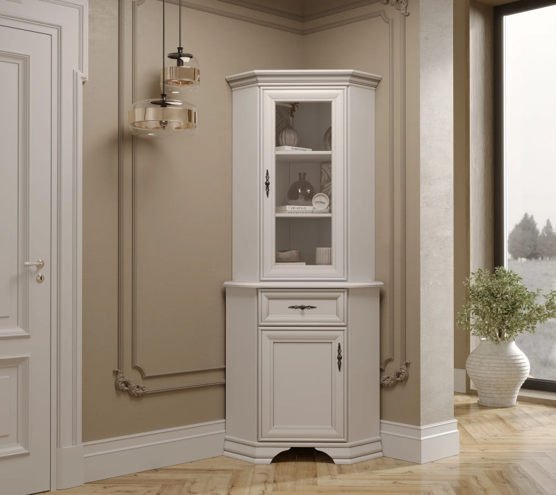 Тумба угловая Кентаки белый KOMN1D1S/L_5