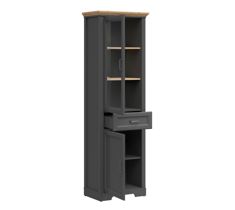 Витрина Жасмин графит/дуб артизан REG1W1D1S_1