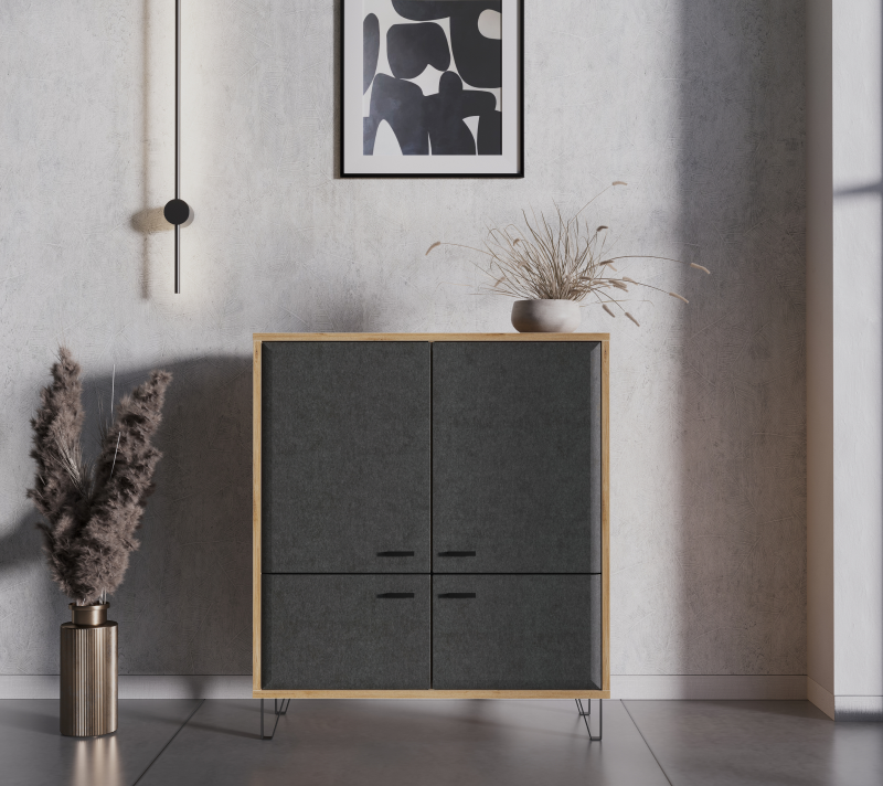 Тумба Грейс дуб наварра/графит KOM4D_1