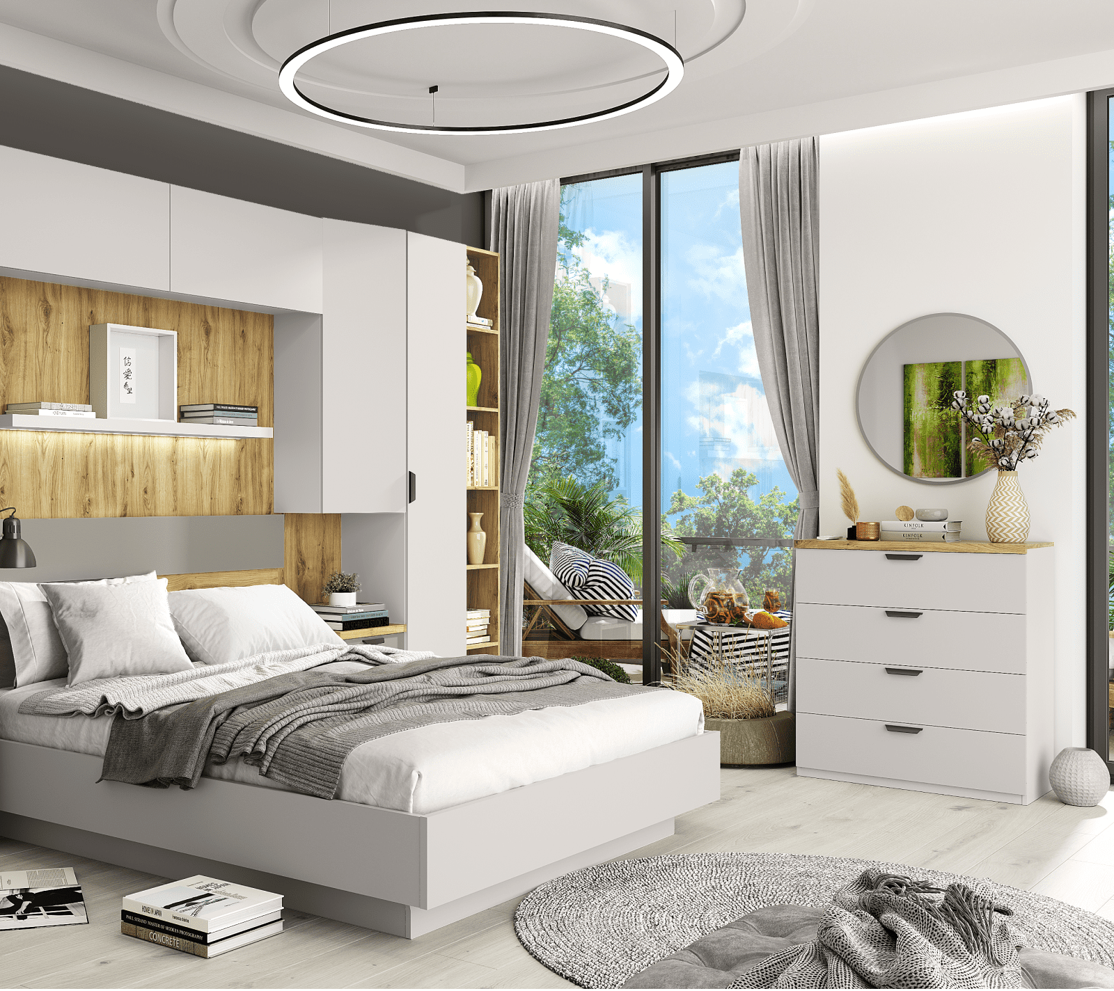 Комод Модерн персидский жемчуг/дуб наварра 4S_3