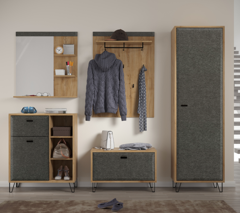 Тумба для обуви Грейс дуб наварра/графит KOM1K_6