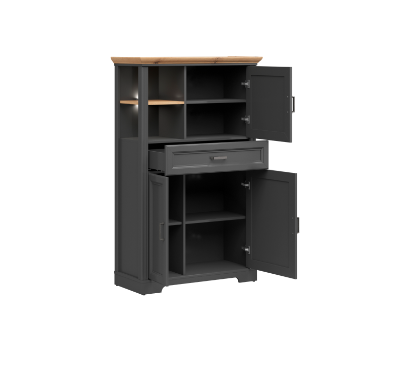 Шкаф с подсветкой Жасмин графит/дуб артизан REG3D1S_1