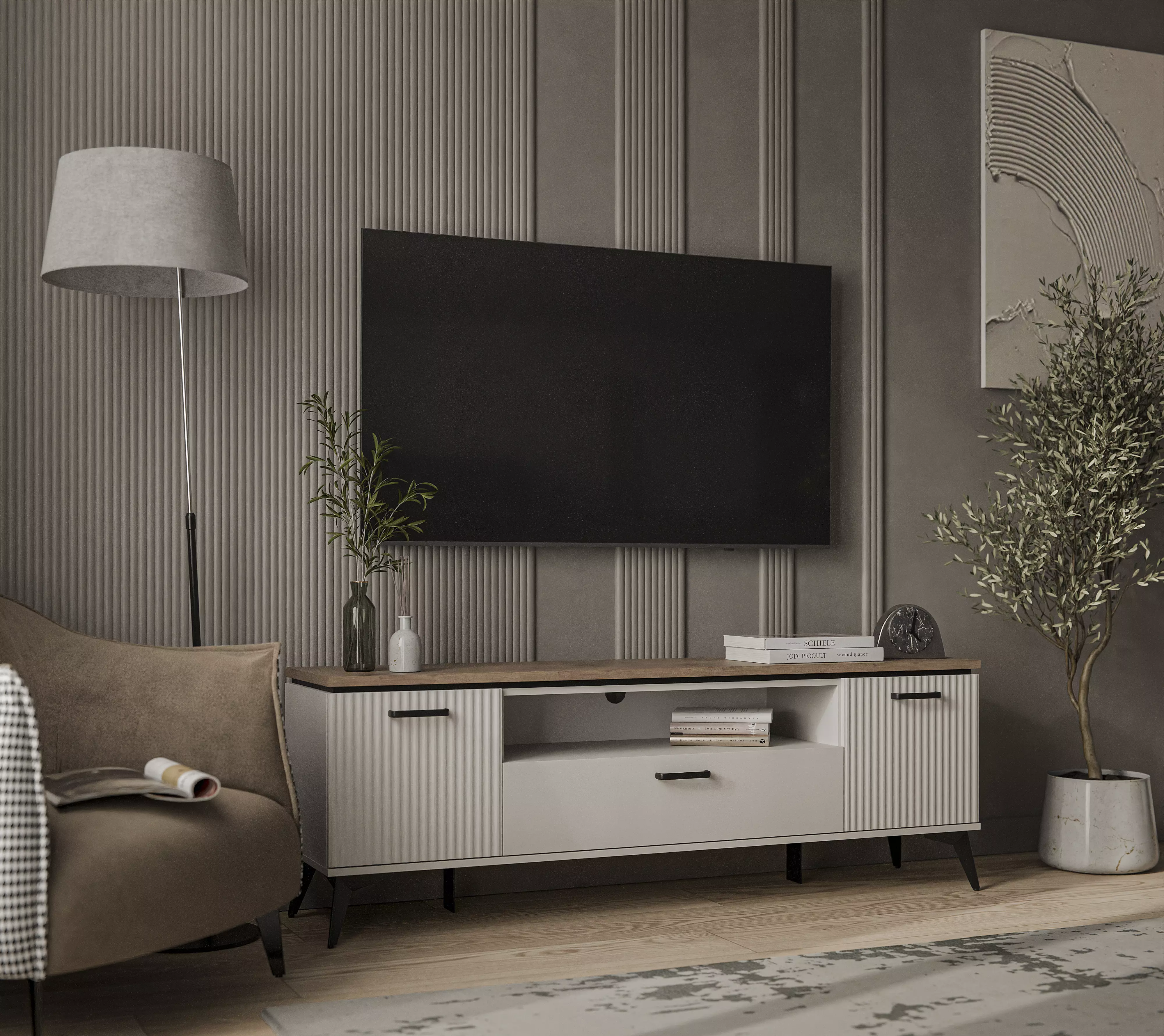 Тумба под телевизор Винати персидский жемчуг/амарок 2D1SN_3