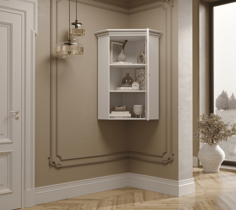 Витрина угловая Кентаки белый NADN1W_2