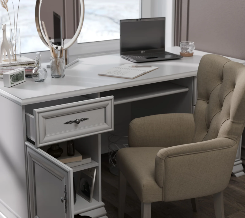 Стол письменный Кентаки белый BIU2D2S_6