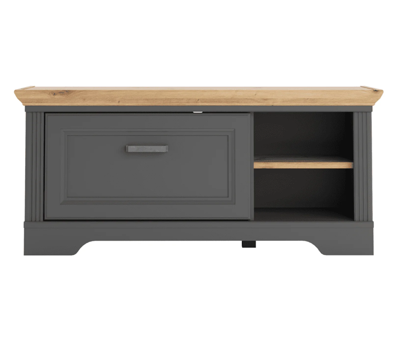 Тумба для обуви Жасмин графит/дуб артизан KOM1S