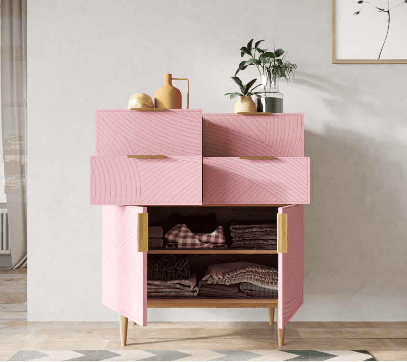 Комод Лайн розовый LN17/GR1/pink_2
