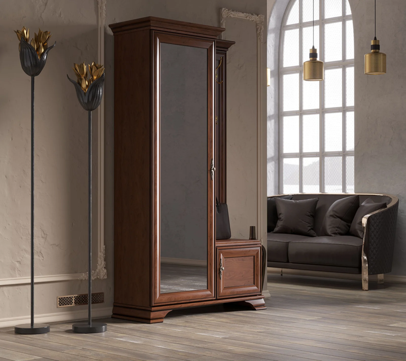 Шкаф с вешалкой Кентаки каштан PPK/110L_2