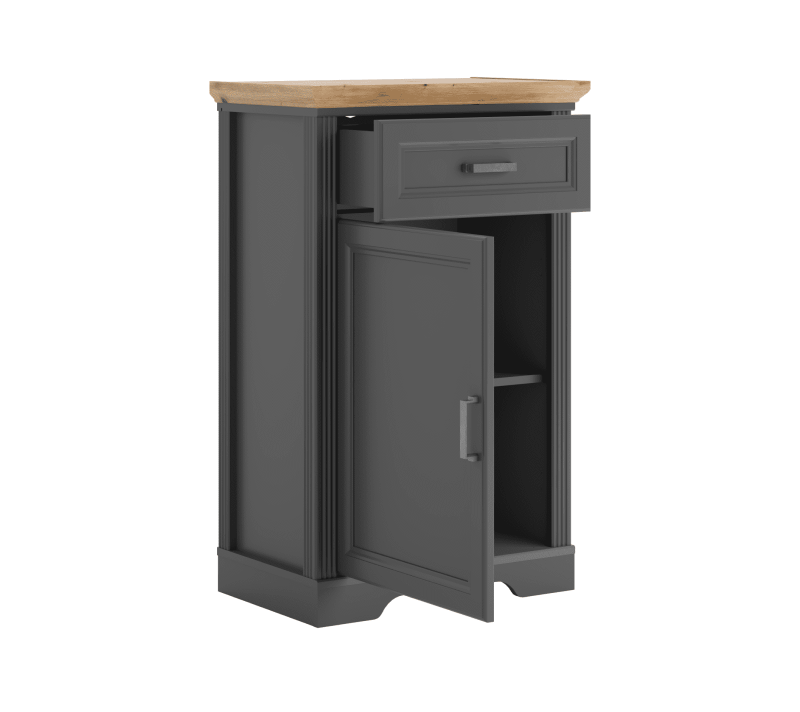 Тумба Жасмин графит/дуб артизан KOM1D1S_1