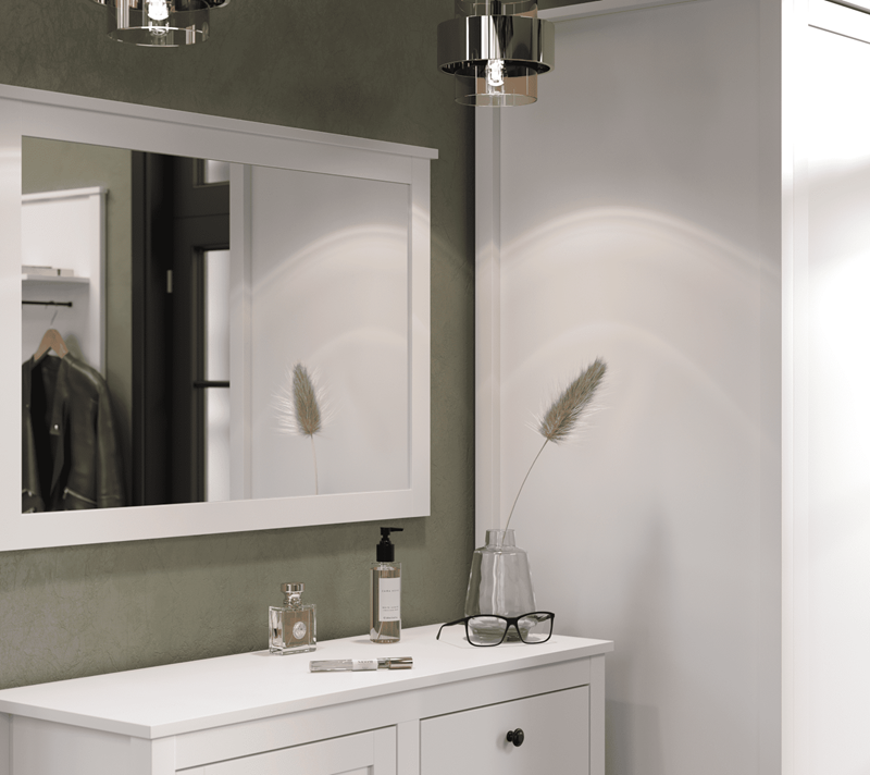 Зеркало Эва белый LUS/90_5