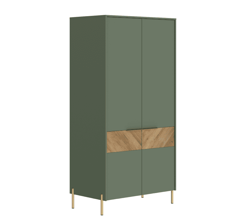 Шкаф Сиена дымчатый зеленый/дуб вотан SZF2D_1