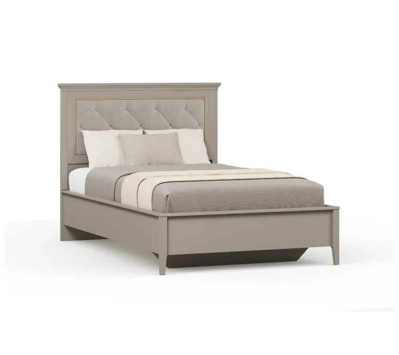 Кровать с мягким элементом Классик серый глиняный LOZ120x200_1