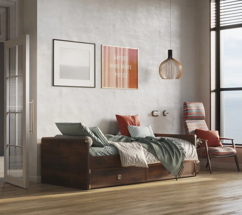 Кровать с ящиками Индиана дуб саттер JLOZ1S/90_3