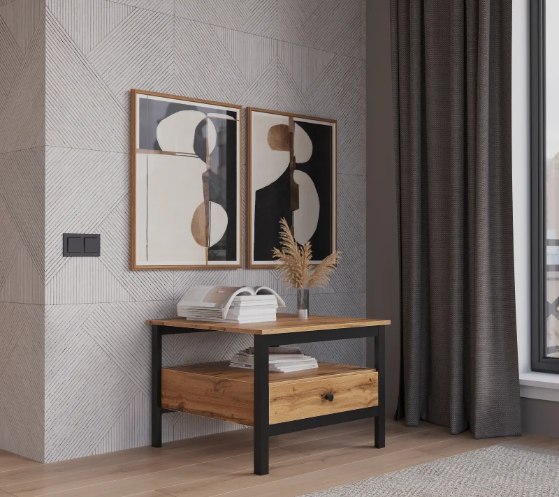 Стол журнальный Лофт дуб вотан LAW_3