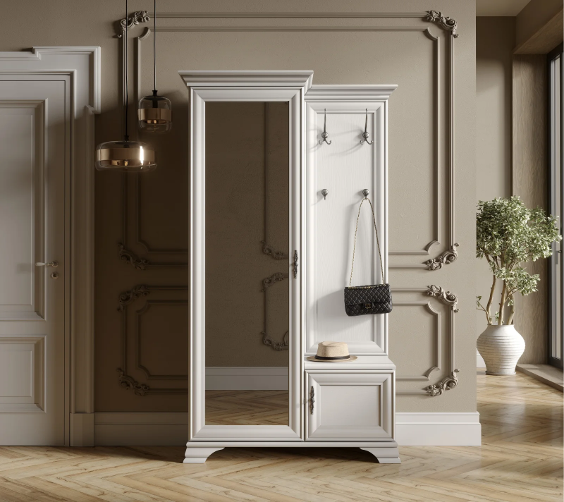 Шкаф с вешалкой Кентаки белый PPK1D1K/L_1