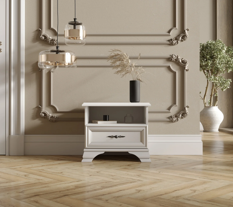 Тумба прикроватная Кентаки белый KOM1S_1