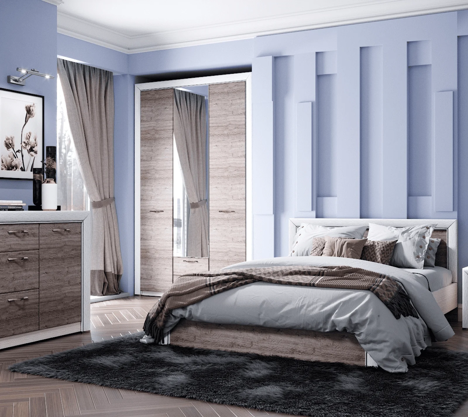 Кровать Оливия дуб анкона 160x200_3