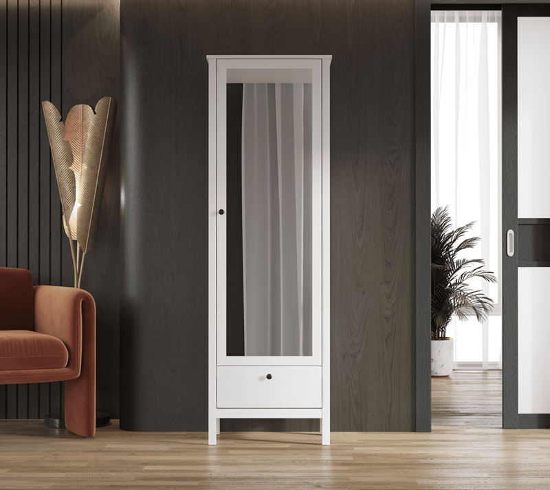 Шкаф с зеркалом Эва белый SZF1W1S/60_1