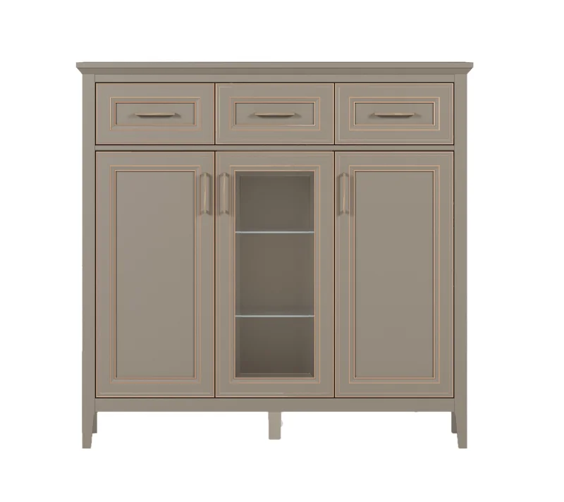 Тумба-витрина Классик глиняный серый KOM1W2D3S